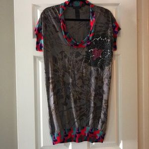 Custo Barcelona Tunic/Mini Dress w Bird Applique